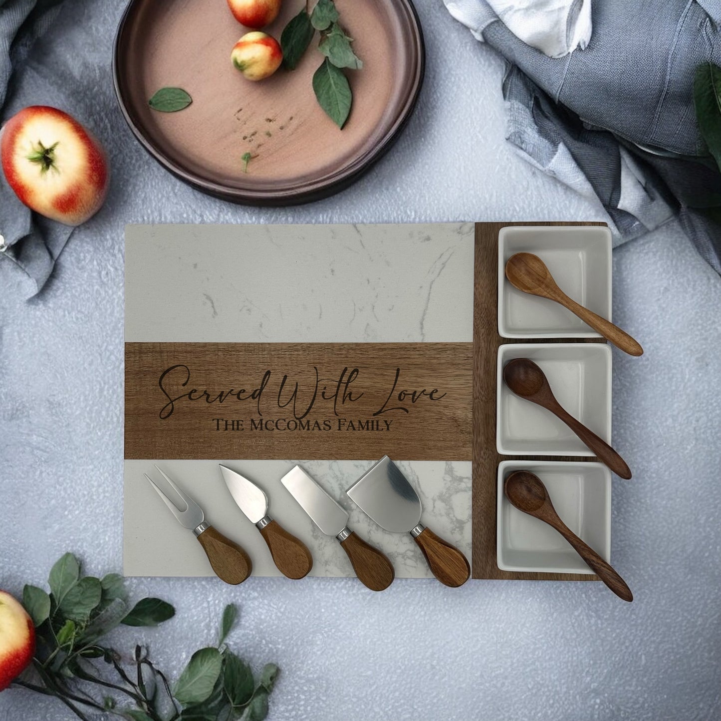 Premium Marble Charcuterie Set 11 pcs