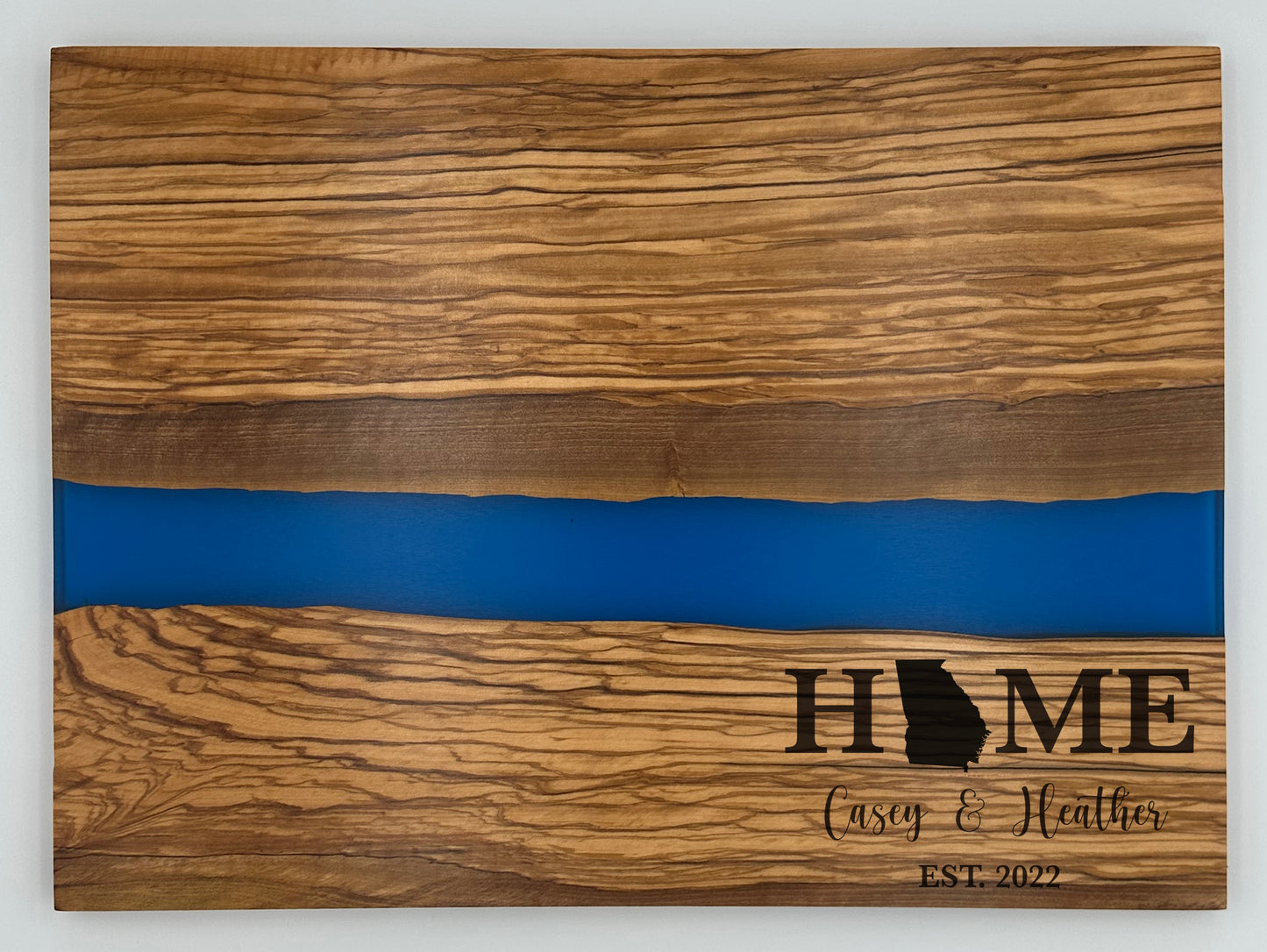 Personalized Olive Wood Resin Cutting Board