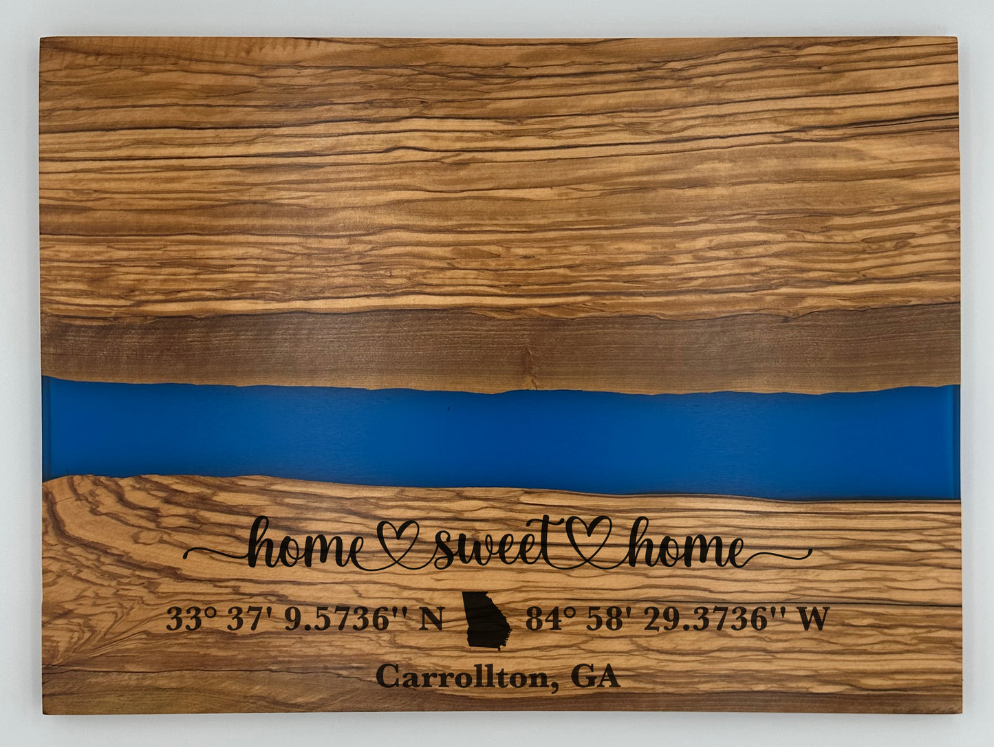 Personalized Olive Wood Resin Cutting Board