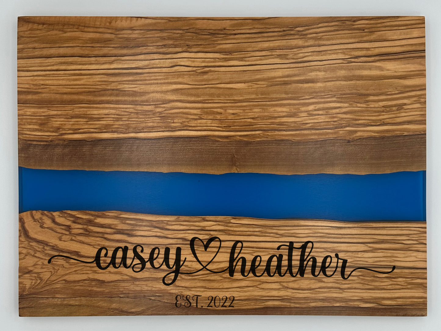 Personalized Olive Wood Resin Cutting Board